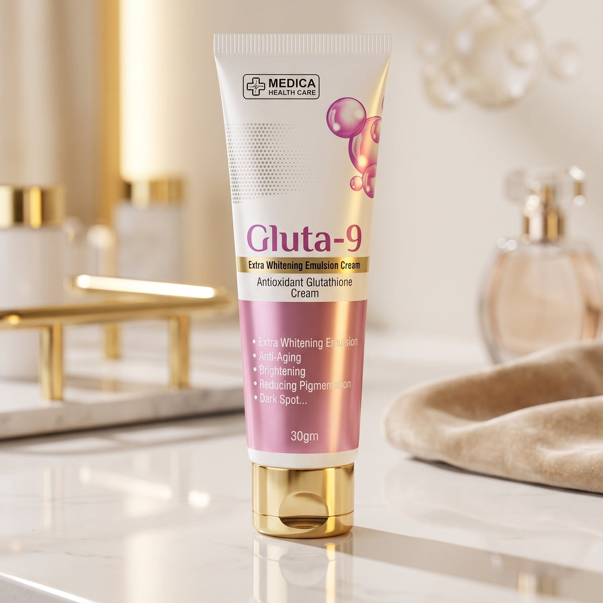 Gluta-9 Skin Brightening Cream 30g | Glutathione, Vitamin C, Niacinamide & Alpha Arbutin